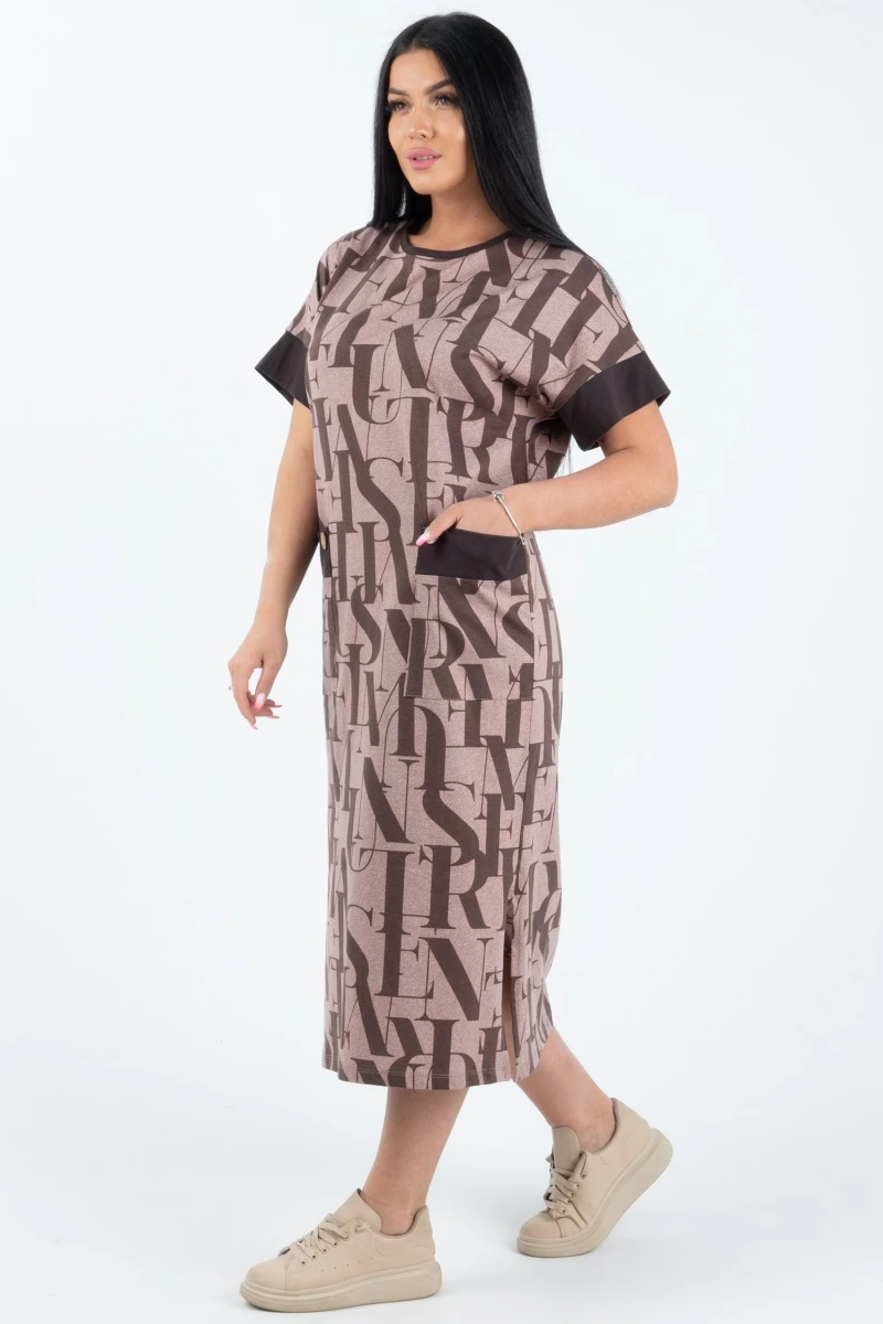 (СК) Платье "Тереза" шоколад, буквы