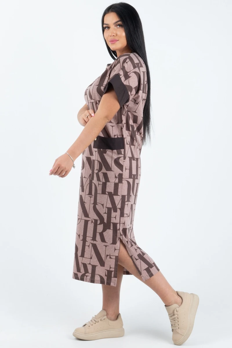 (СК) Платье "Тереза" шоколад, буквы