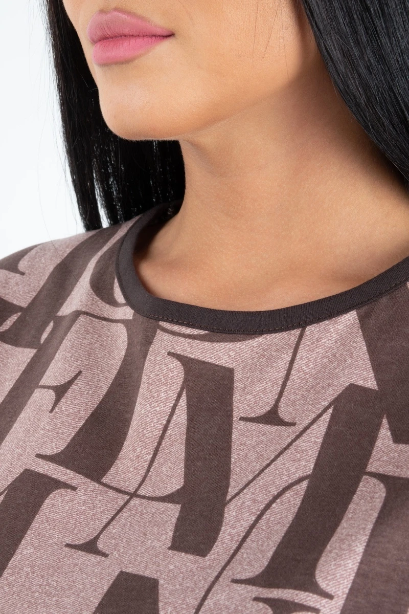 (СК) Платье "Тереза" шоколад, буквы