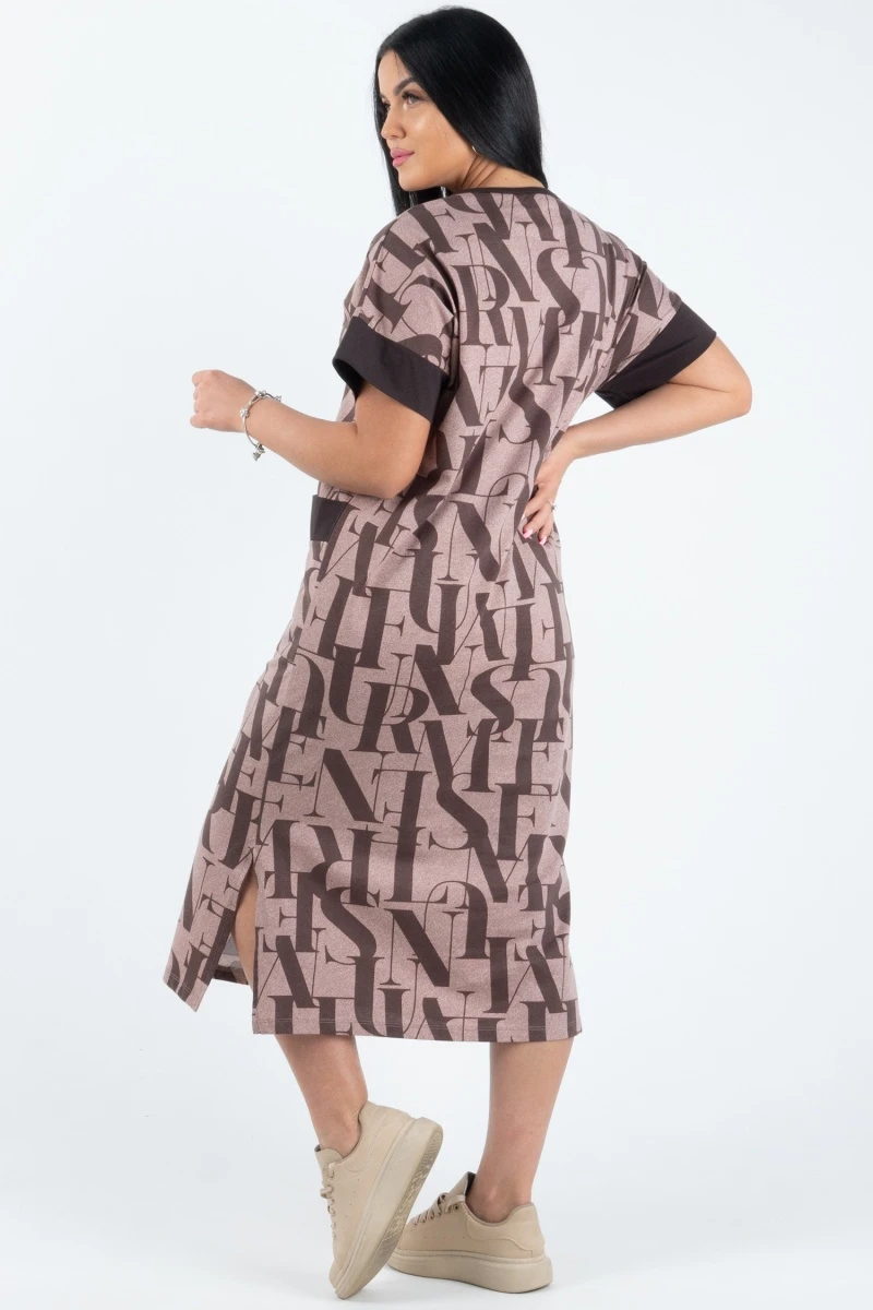 (СК) Платье "Тереза" шоколад, буквы