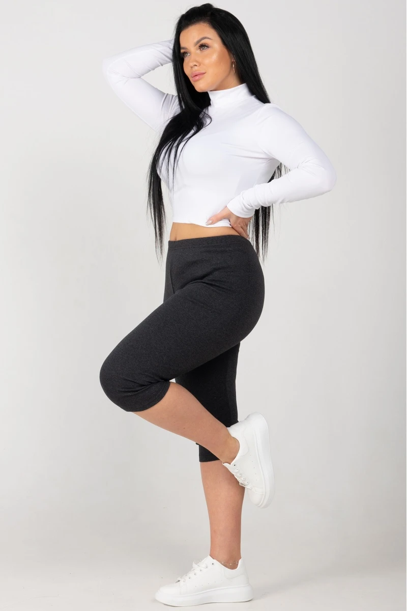 (СК) Бриджи женские утепленные рибана с начесом, антрацит