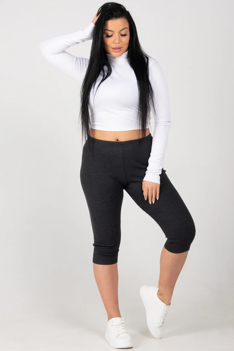 (СК) Бриджи женские утепленные рибана с начесом, антрацит