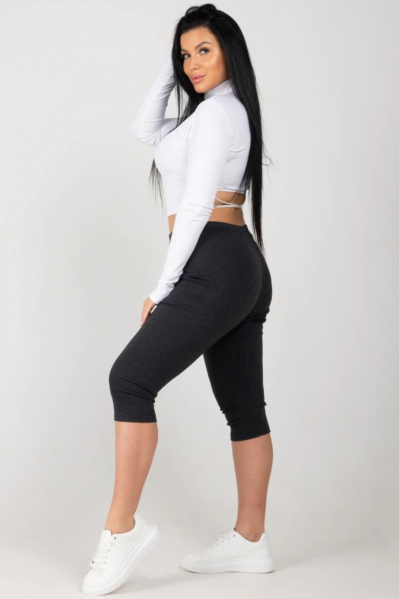 (СК) Бриджи женские утепленные рибана с начесом, антрацит