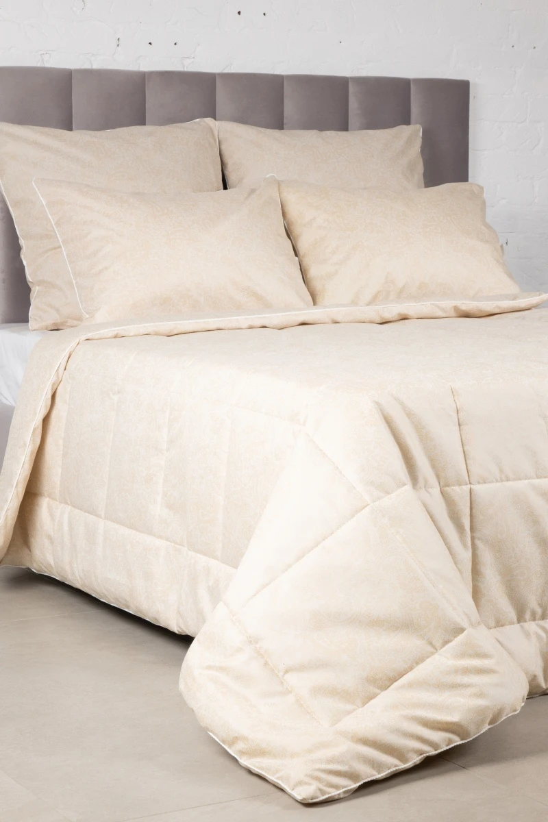 (ВНЛ) Одеяло "Пейсли" бежевый (150 гр) легкое