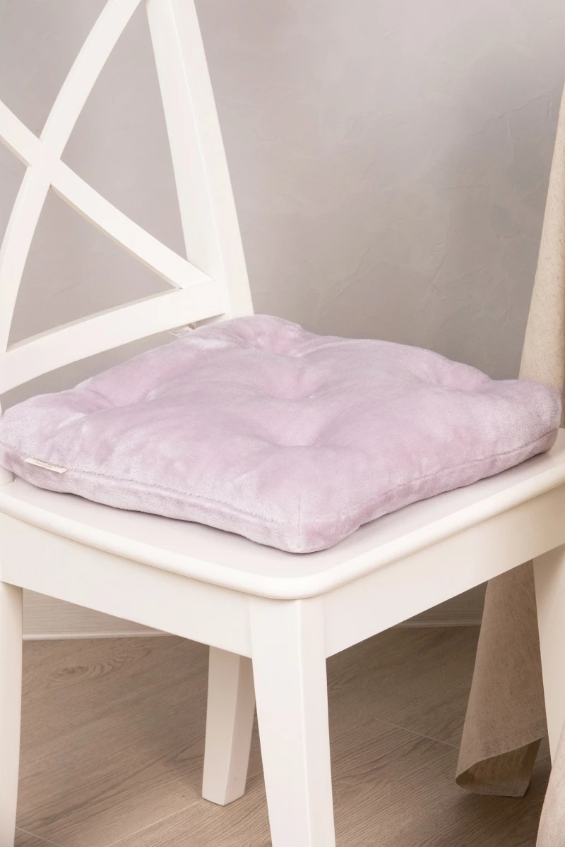 Подушка на стул из плюша Розовая арт. 005-ODN (М-5)_