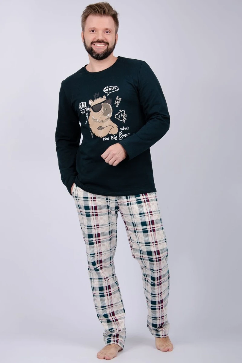 (ВНЛ) Пижама с брюками Капибара 2 (зеленый)