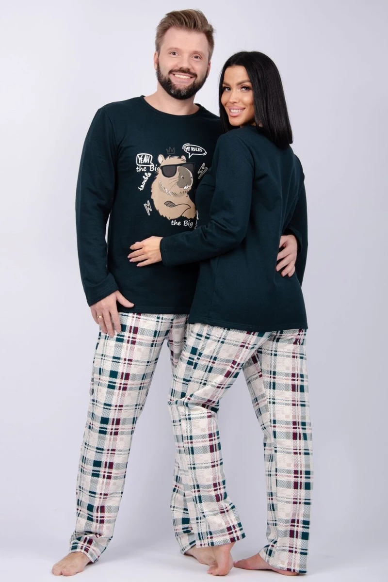 (ВНЛ) Пижама с брюками Капибара 2 (зеленый)