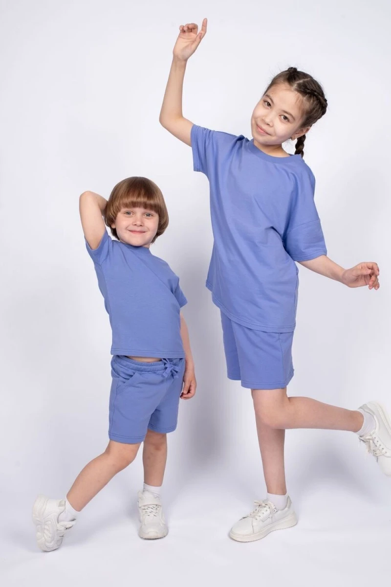 (ВНЛ) Детский костюм с шортами 41125 (лавандовый)