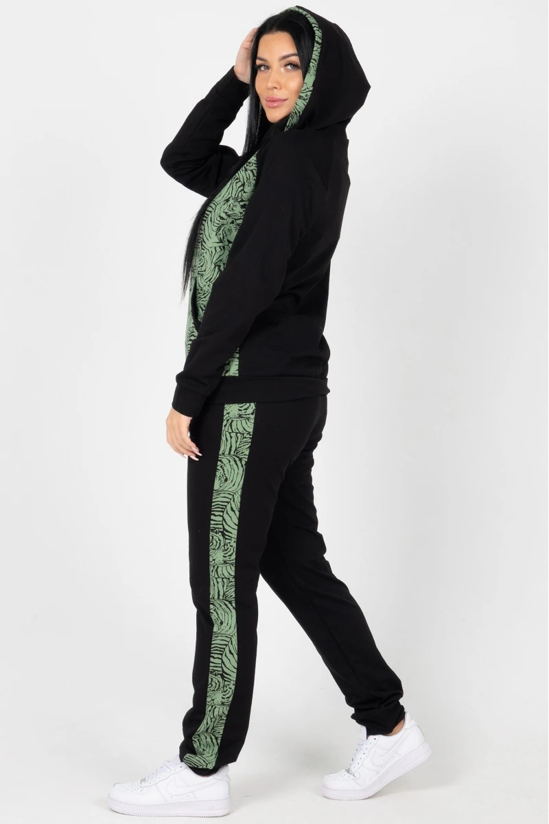 (СК) Костюм женский "Элизабет" черный+хвойный, тигры