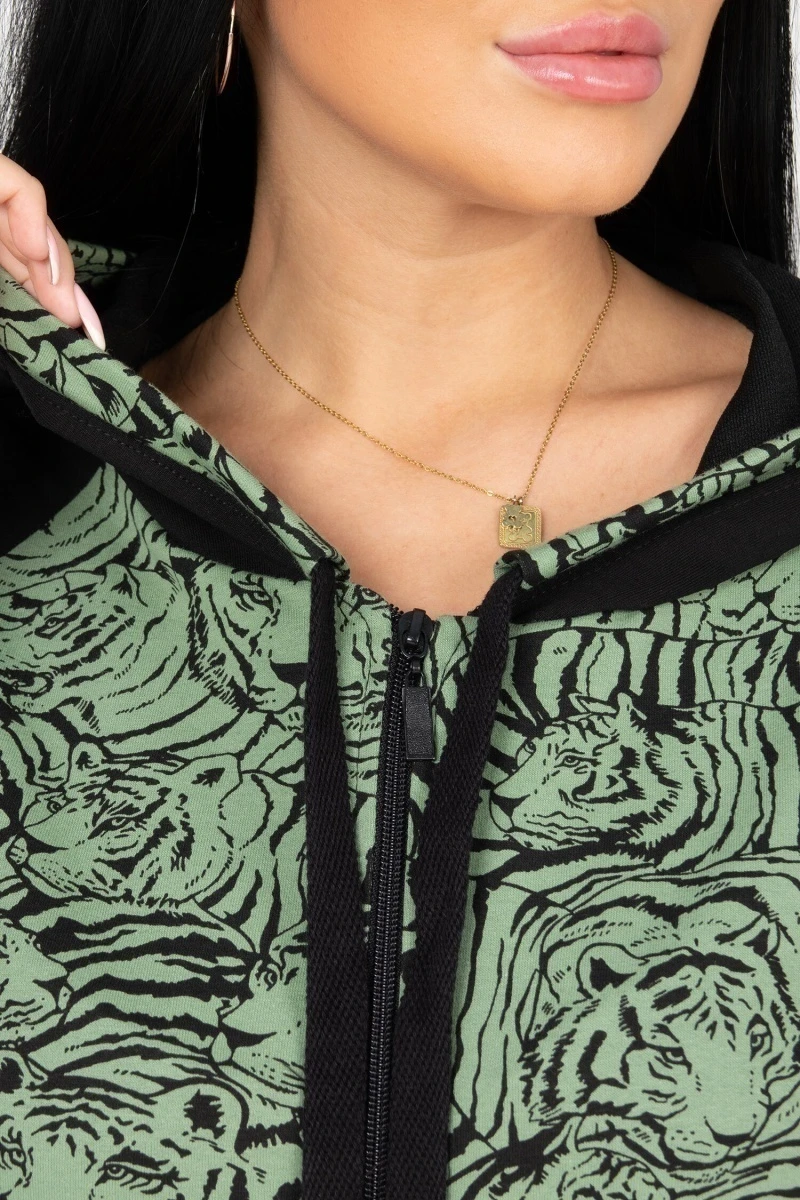 (СК) Костюм женский "Элизабет" черный+хвойный, тигры