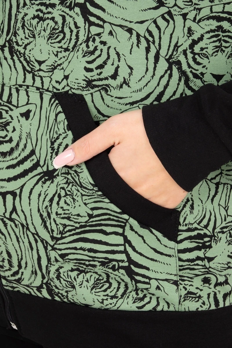 (СК) Костюм женский "Элизабет" черный+хвойный, тигры