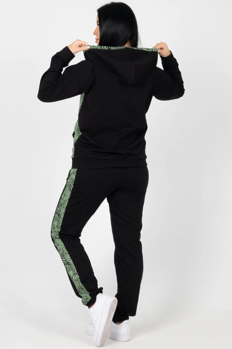 (СК) Костюм женский "Элизабет" черный+хвойный, тигры