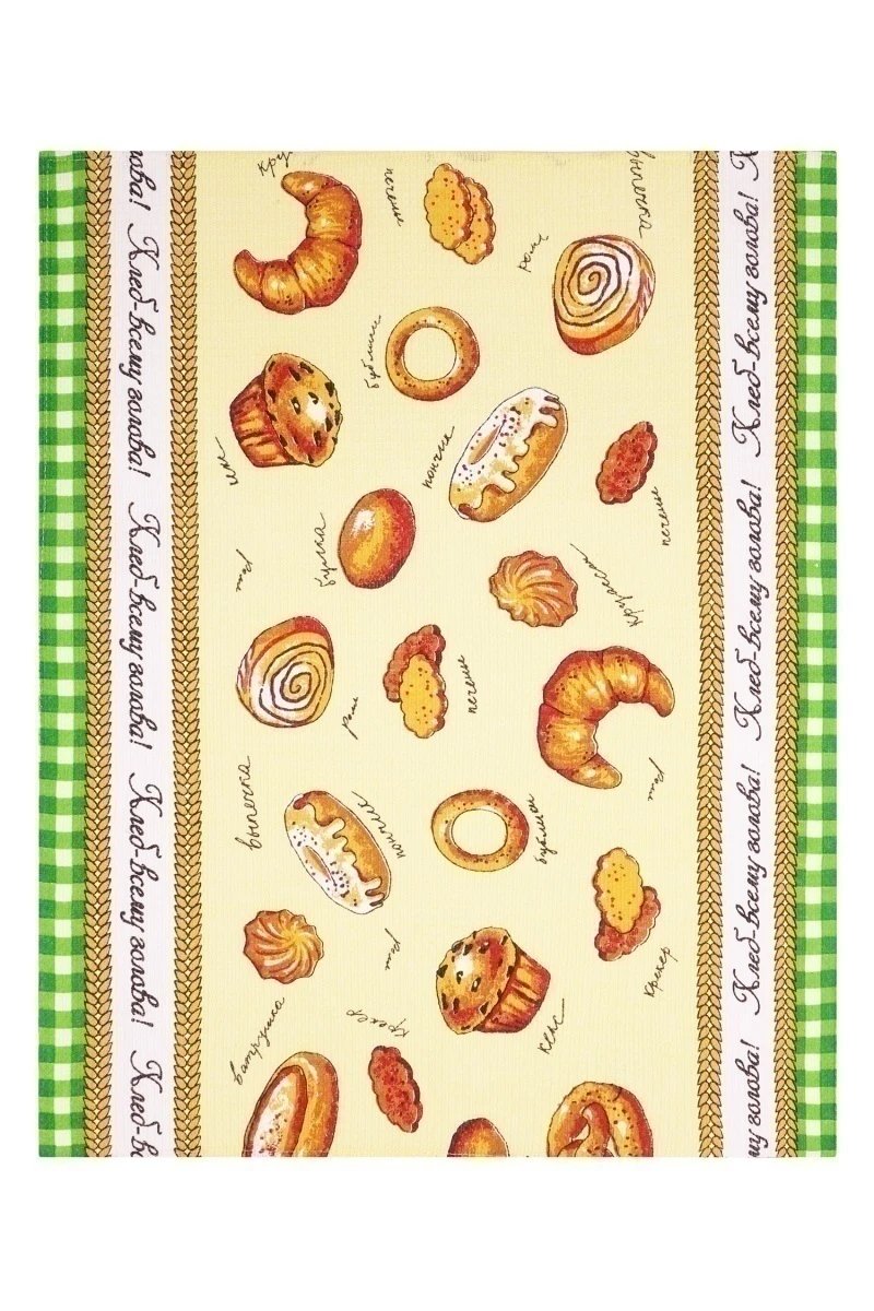 Набор вафельных полотенец (Талка) 182 Хлеб всему голова - 3 шт - 45х60 см