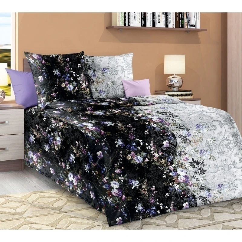 КПБ яселька с прост. на рез. "ТД" 120г/м бязь "Любовный напиток 1" арт. 208761 черный