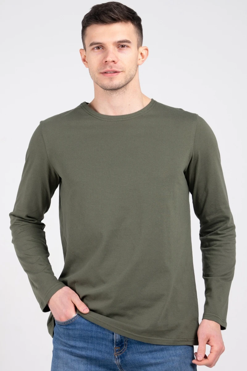 (СК) Лонгслив мужской однотонный, хаки