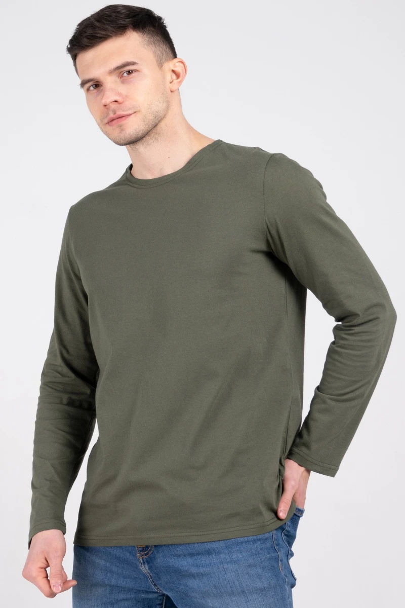 (СК) Лонгслив мужской однотонный, хаки