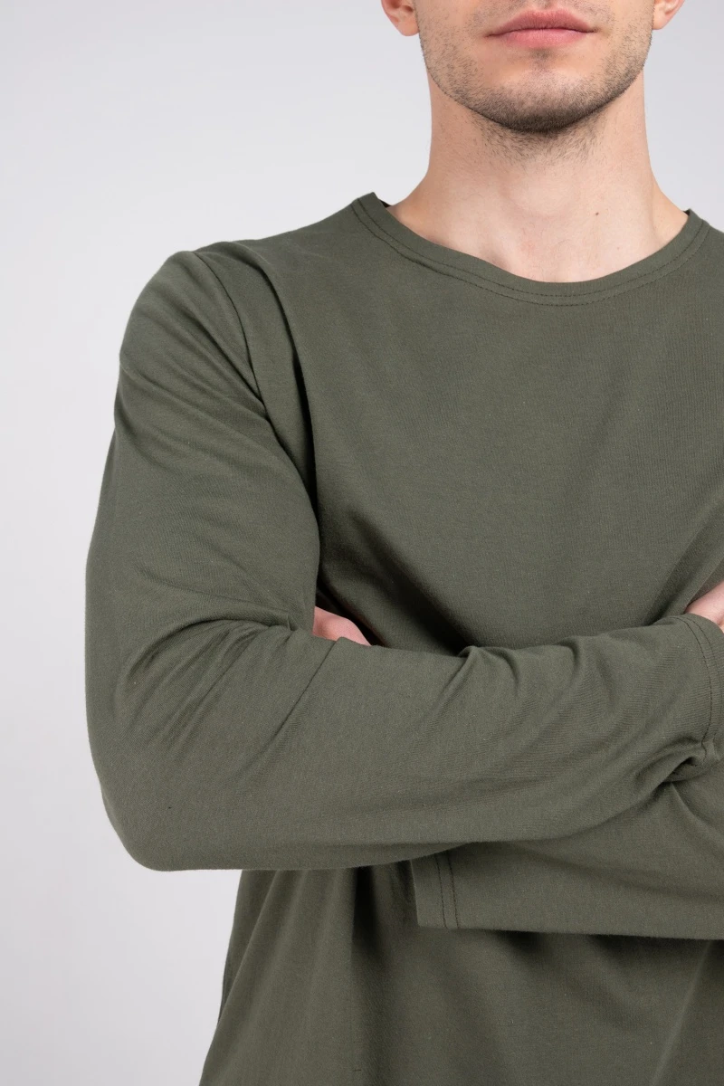 (СК) Лонгслив мужской однотонный, хаки