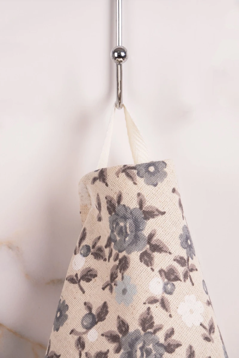 Полотенце полулен 083 Букетики маков (серый) - 45/60