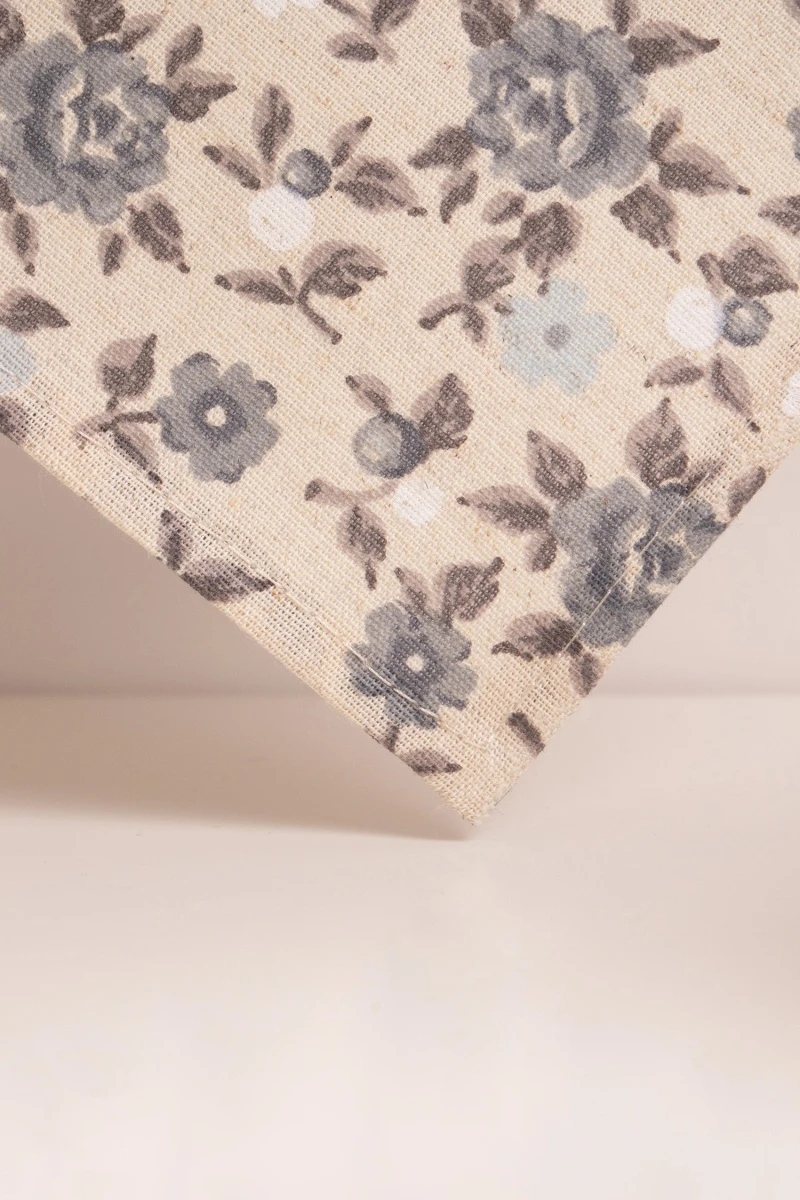 Полотенце полулен 083 Букетики маков (серый) - 45/60