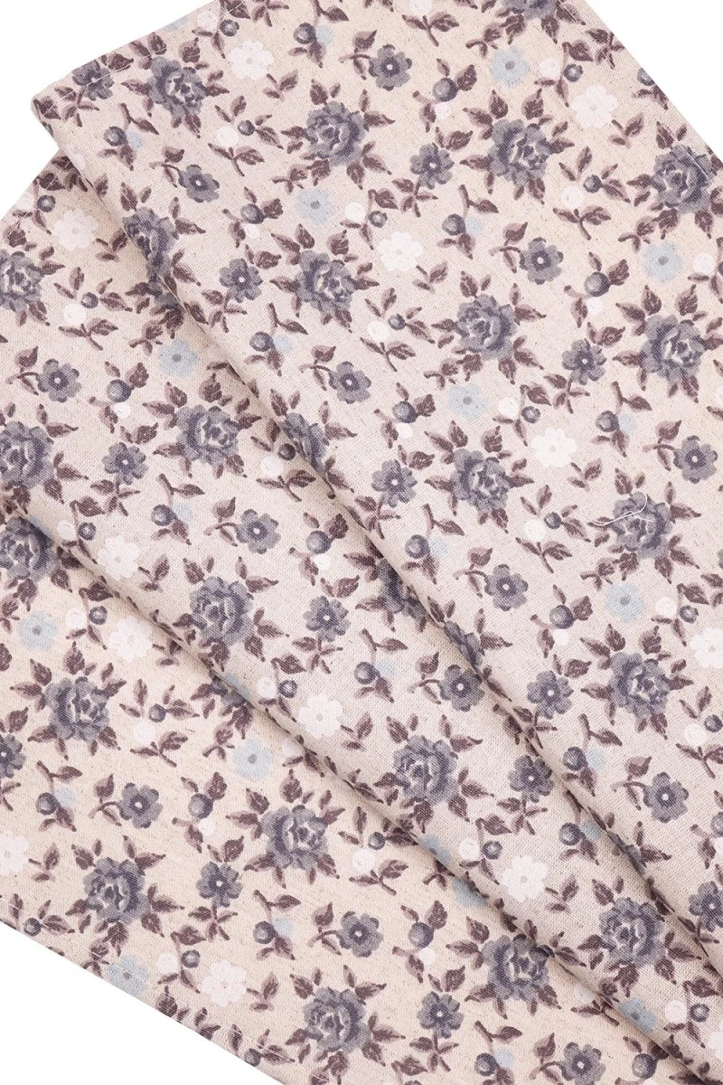 Полотенце полулен 083 Букетики маков (серый) - 45/60