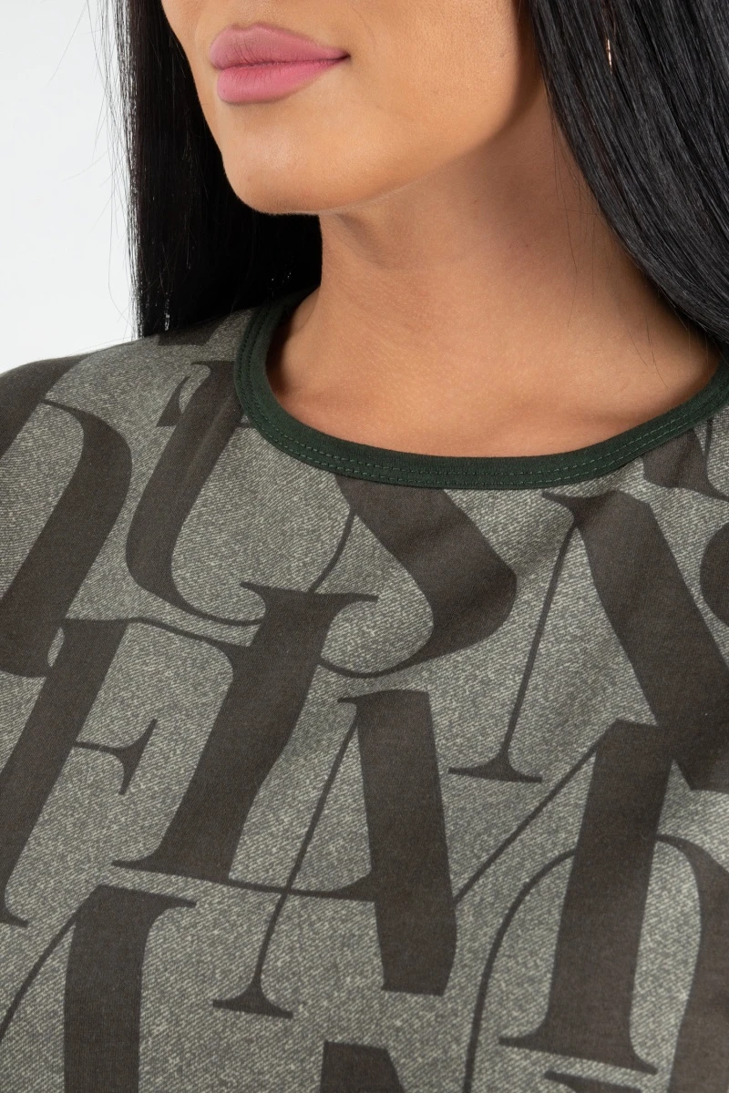 (СК) Платье "Тереза" хаки, буквы