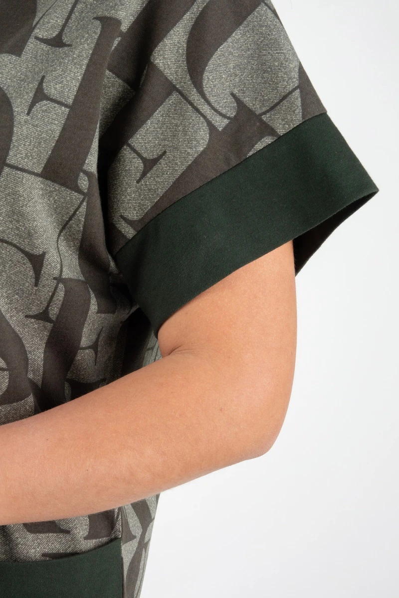 (СК) Платье "Тереза" хаки, буквы