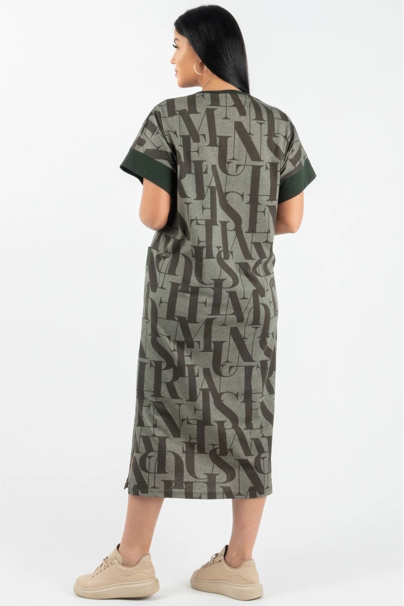 (СК) Платье "Тереза" хаки, буквы