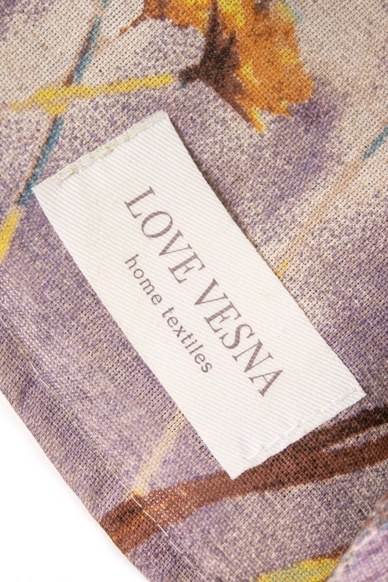 Скатерть круглая полулен "ГП" Осенний блюз (голубой) (145х145 см)