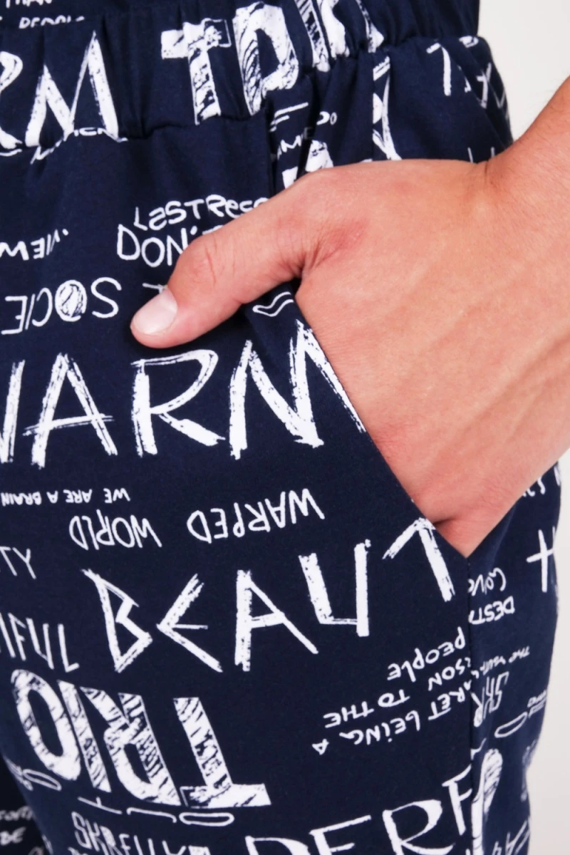 (СК) Шорты мужские "Спорт" чернильный, надпись