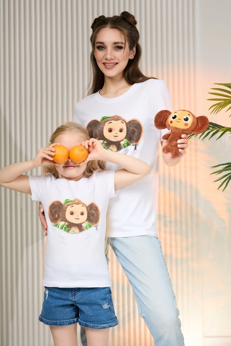 (ВНЛ) Футболка 11856 Чебурашка (белый)