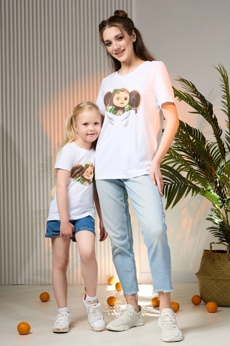 (ВНЛ) Футболка 11856 Чебурашка (белый)