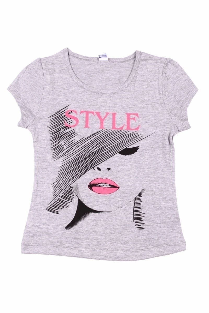 Футболка для девочки "Стиль" BK003F меланжевый