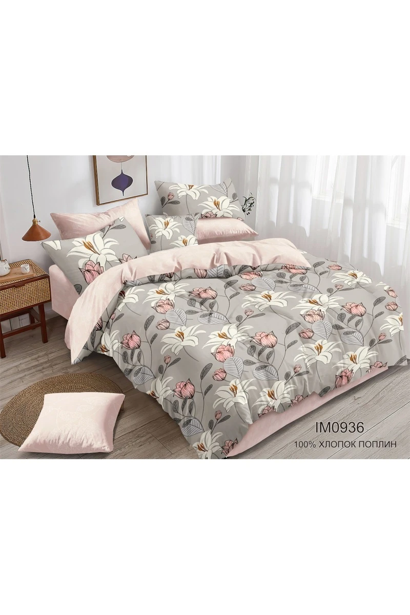 1 + 2 Пододеяльник и 2 наволочки поплин "Весенний букет" ком., 50х70 см ("Иматекс") (на пуговицах)