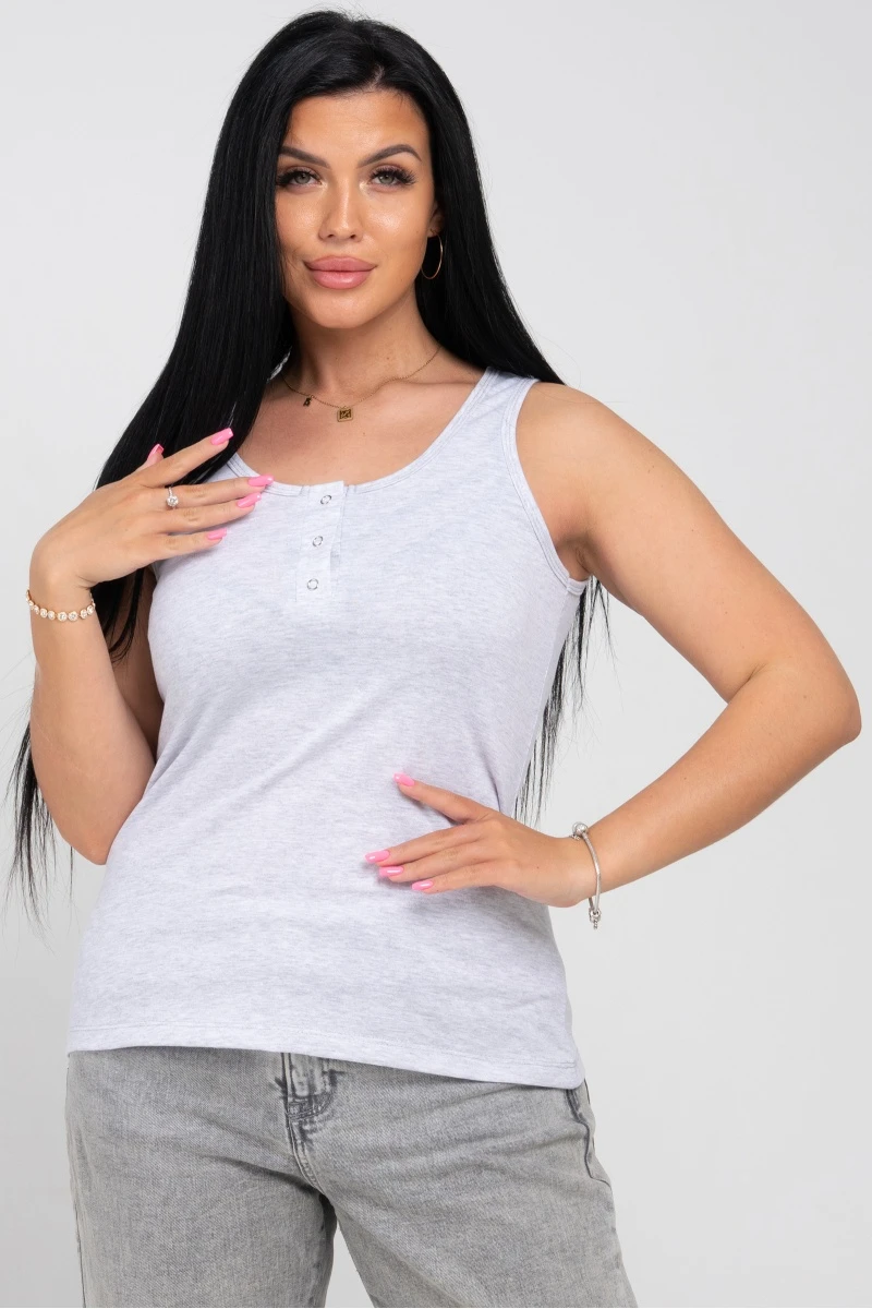 (СК) Майка женская "Малика" платиновый меланж