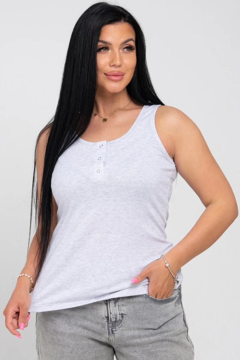 (СК) Майка женская "Малика" платиновый меланж