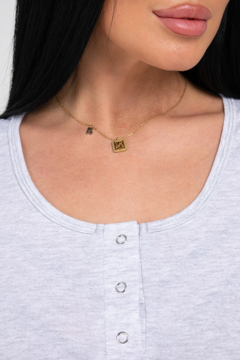 (СК) Майка женская "Малика" платиновый меланж