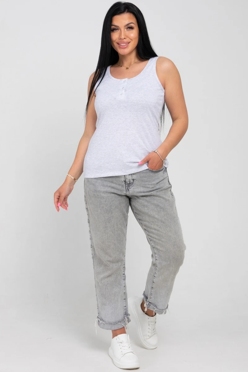 (СК) Майка женская "Малика" платиновый меланж