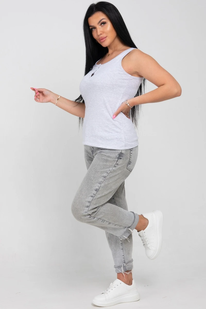 (СК) Майка женская "Малика" платиновый меланж