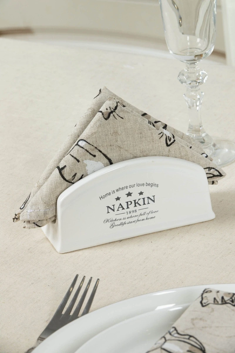 Салфетка полулен (ГП) 115 Китти (чёрный)