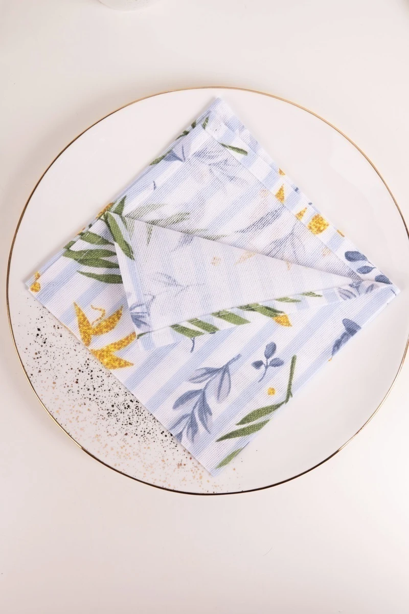 Салфетка из рогожки 012 Акация (голубой)