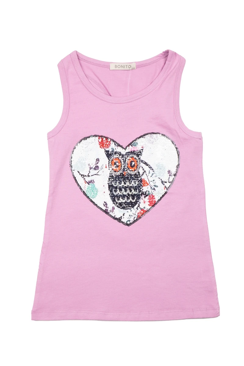 Майка для девочки "Счастливые дни" BK1593M сиреневый