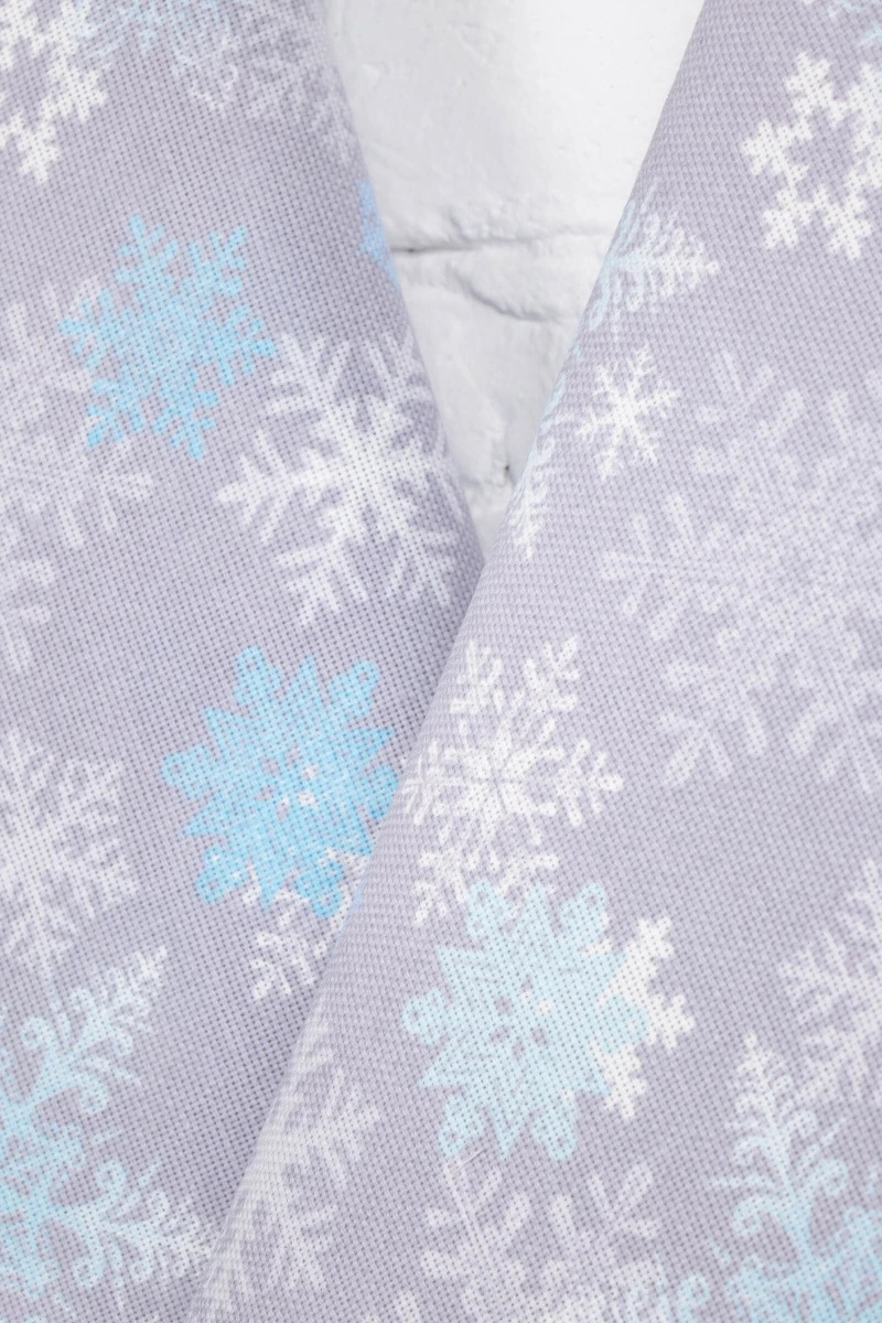 Набор полотенец рогожка (Диз) 033 Пушистые снежинки (голубой) - 3 шт - 45х60 см