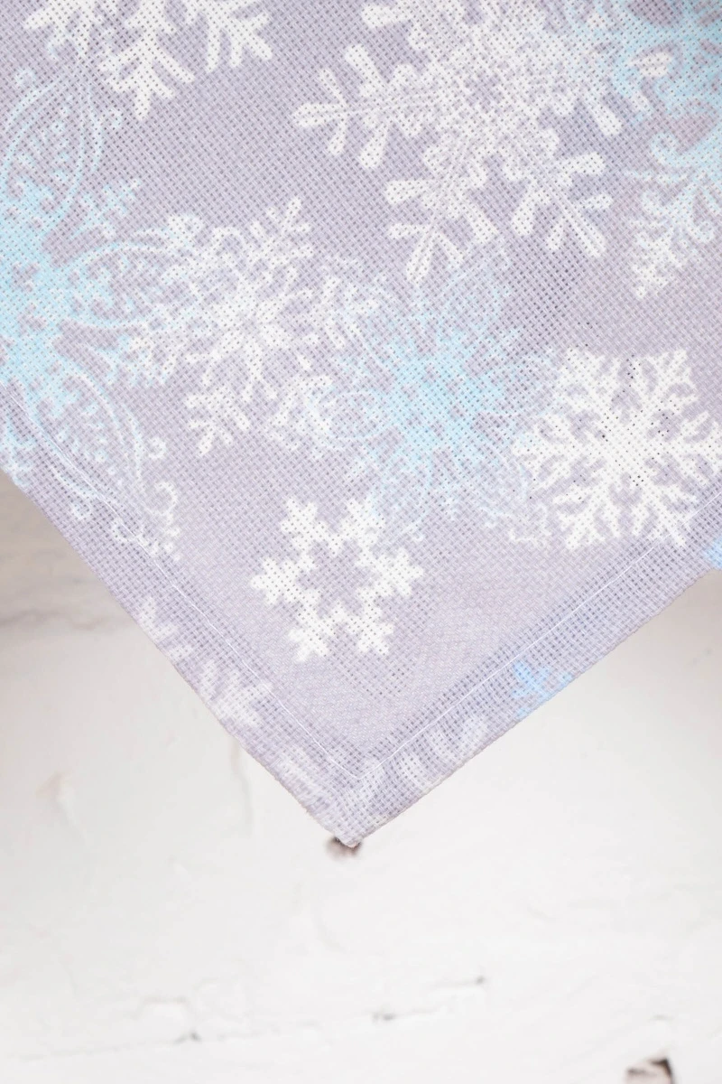 Набор полотенец рогожка (Диз) 033 Пушистые снежинки (голубой) - 3 шт - 45х60 см