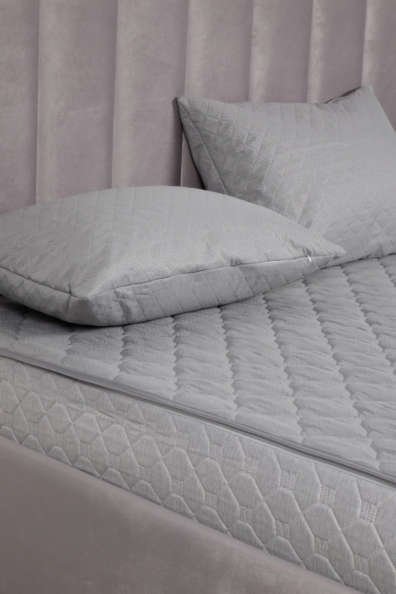 (ВНЛ) Наматрасник Микрофибра стеганый (200г/м2) серый_