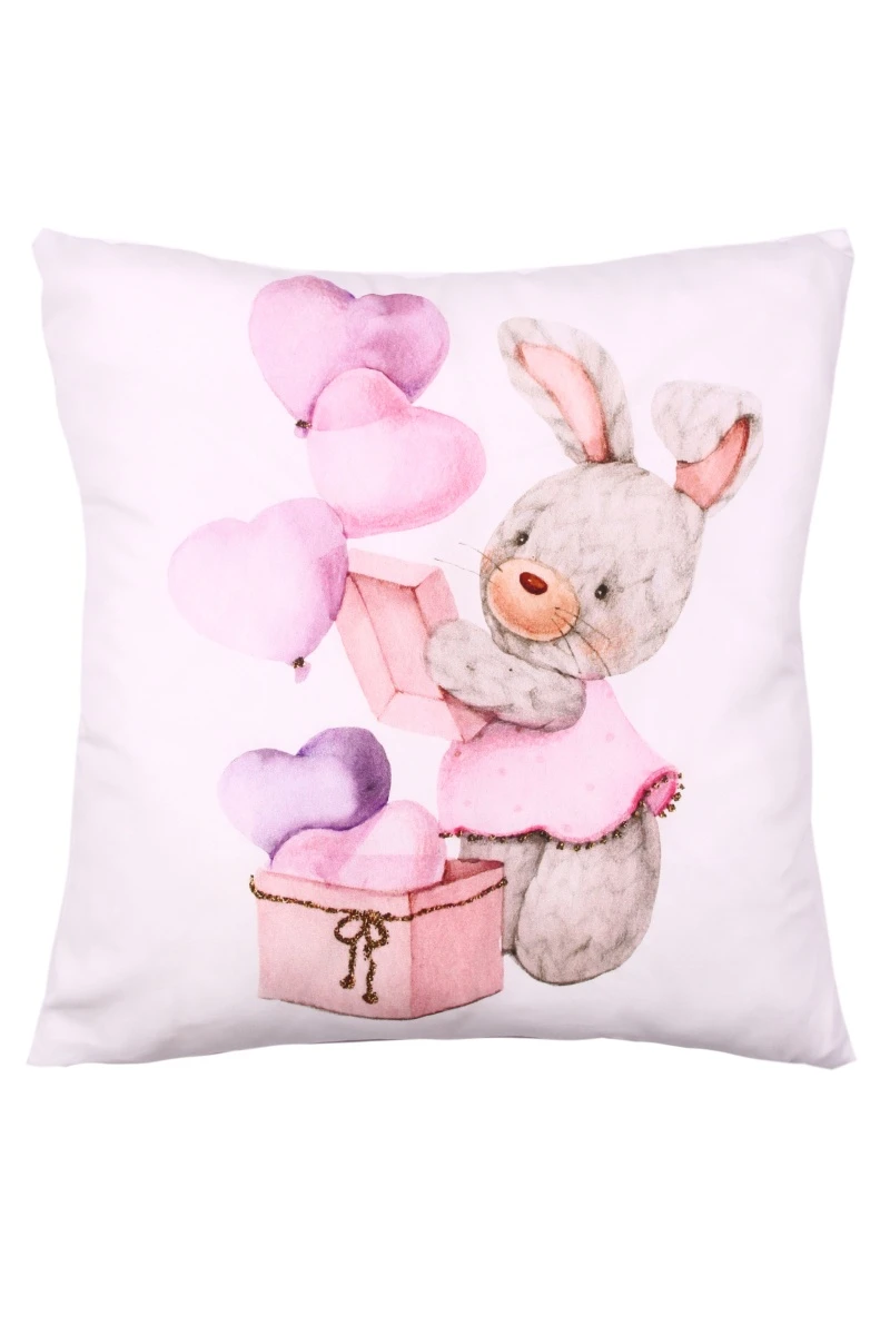 Декор. подушка Premium "Зайка-модница с шарами" рис. 001