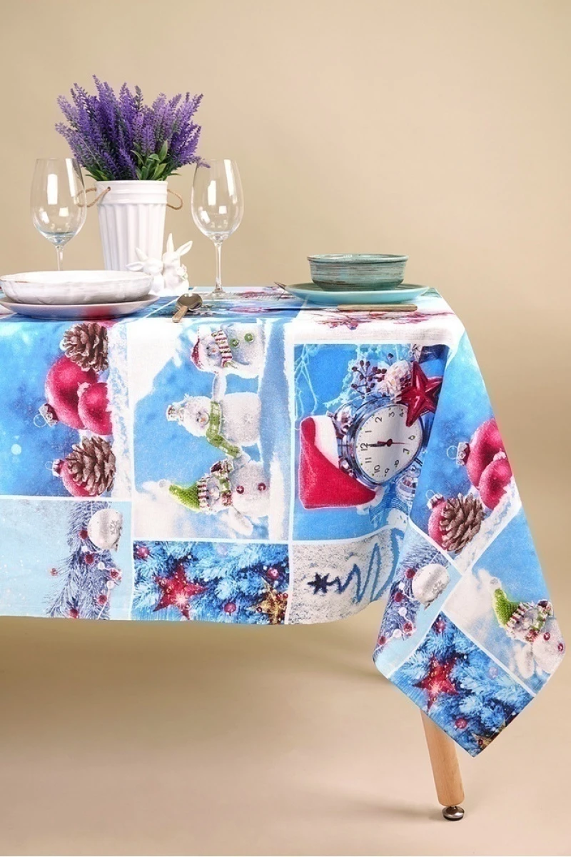 Скатерть рогожка "Диз" Новогодняя ночь
