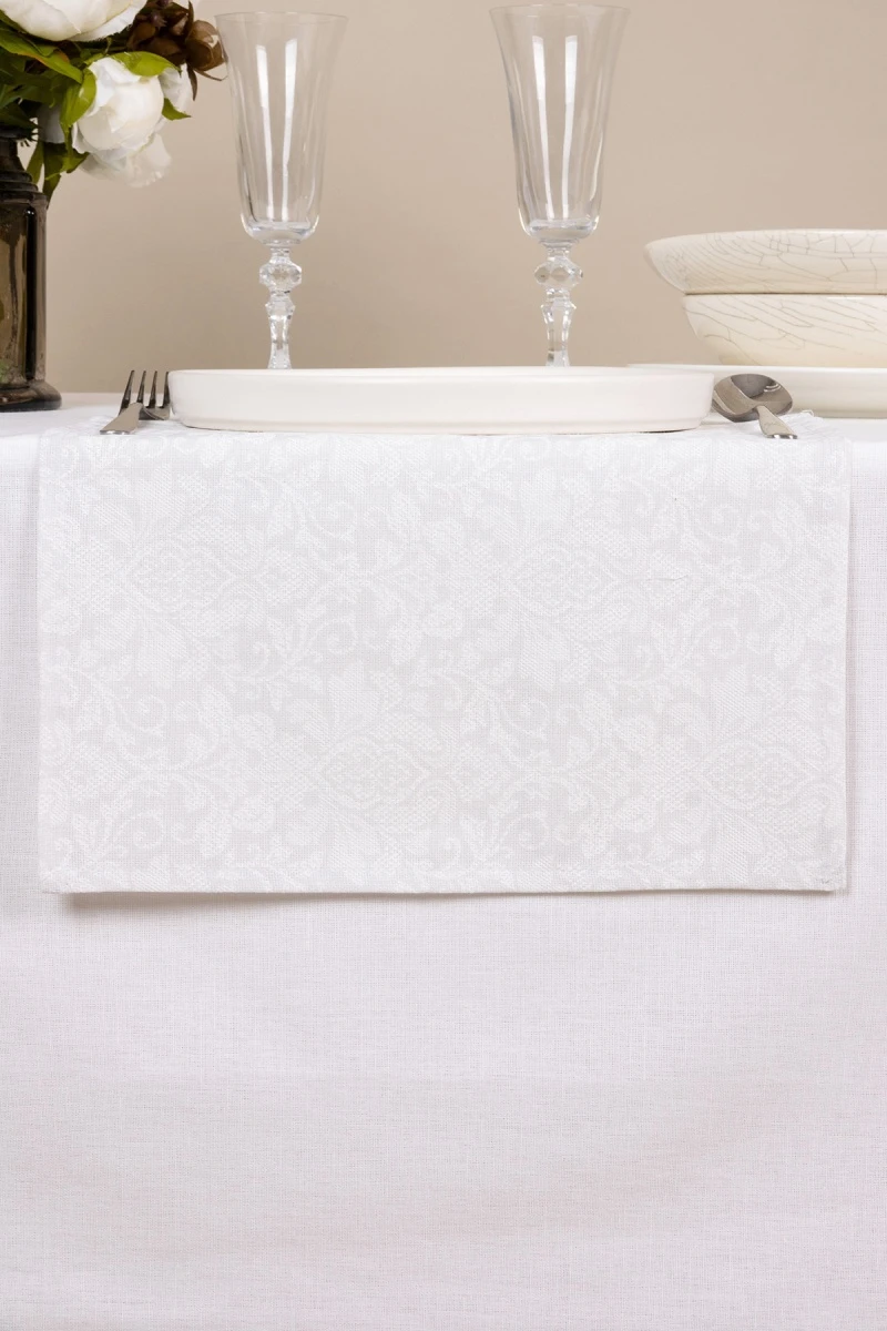 Салфетка из рогожки (Диз) 024 Белое кружево