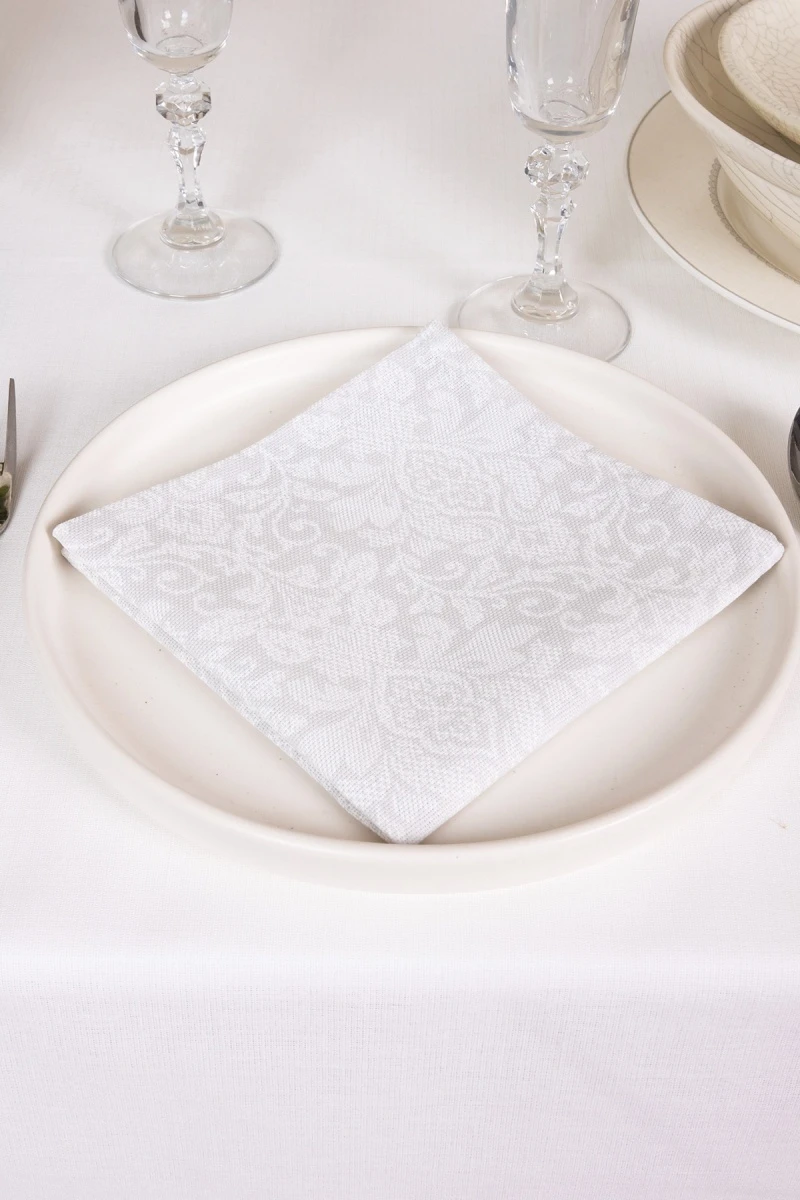 Салфетка из рогожки (Диз) 024 Белое кружево