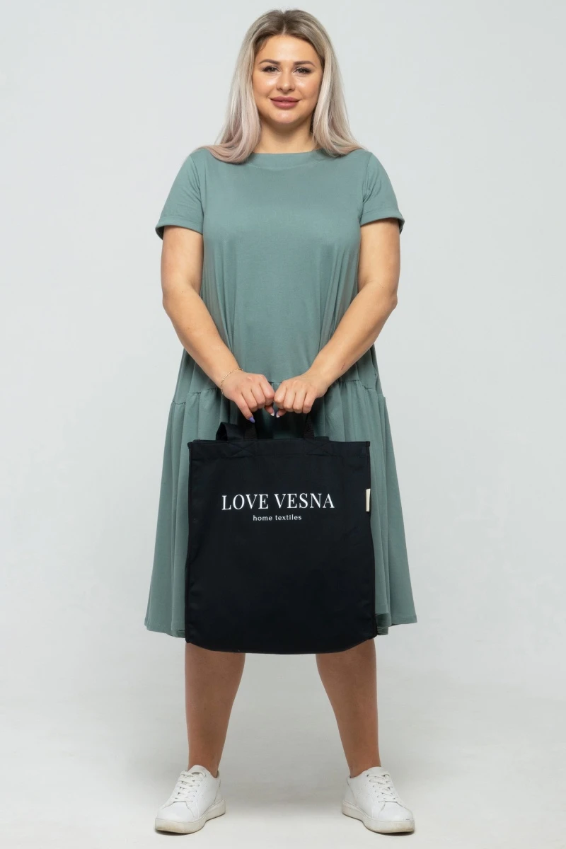 Эко сумка-шоппер из саржи "Love Vesna" (кейс), черный