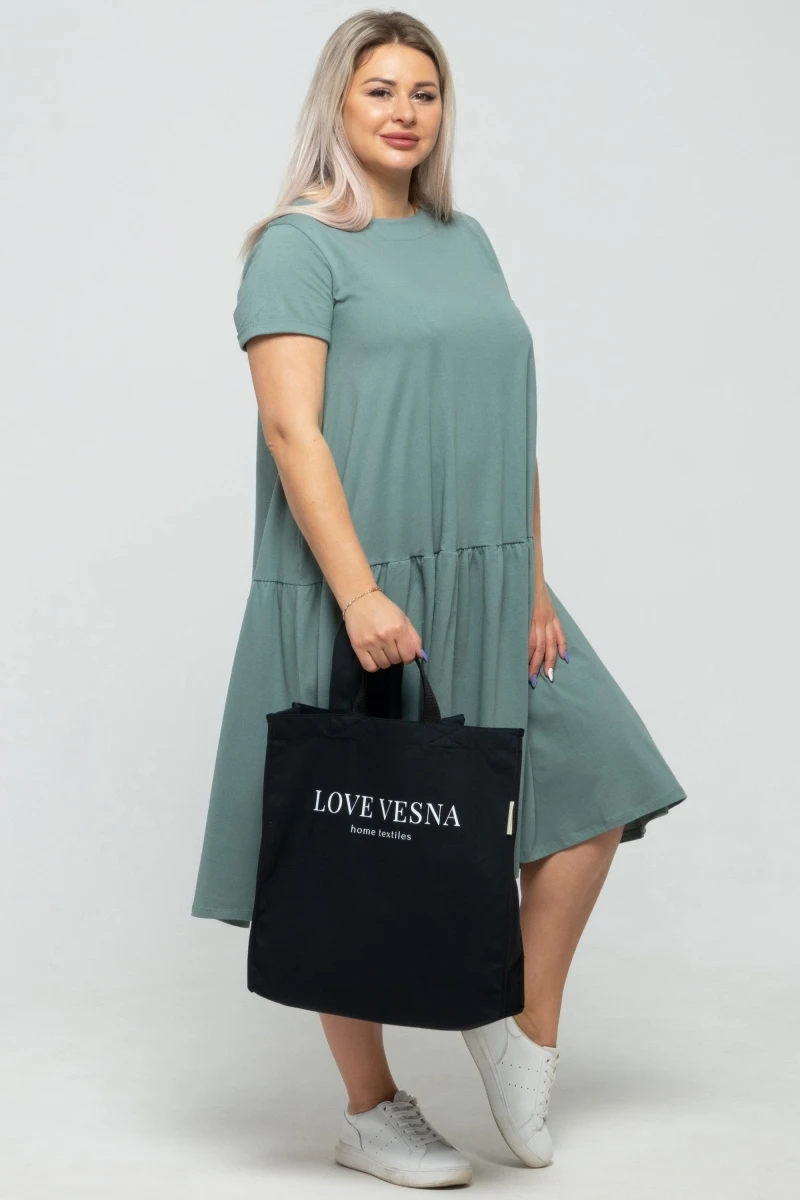 Эко сумка-шоппер из саржи "Love Vesna" (кейс), черный